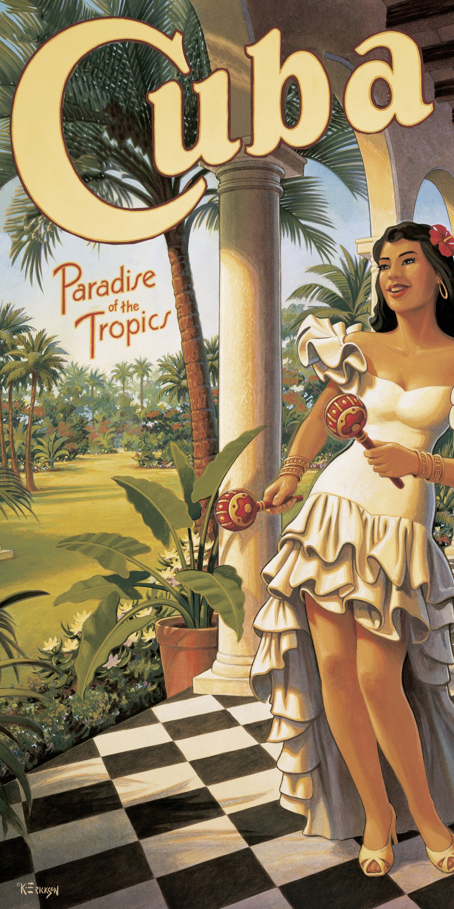 CUBA PARADISE TROPICS BEACH TOWEL