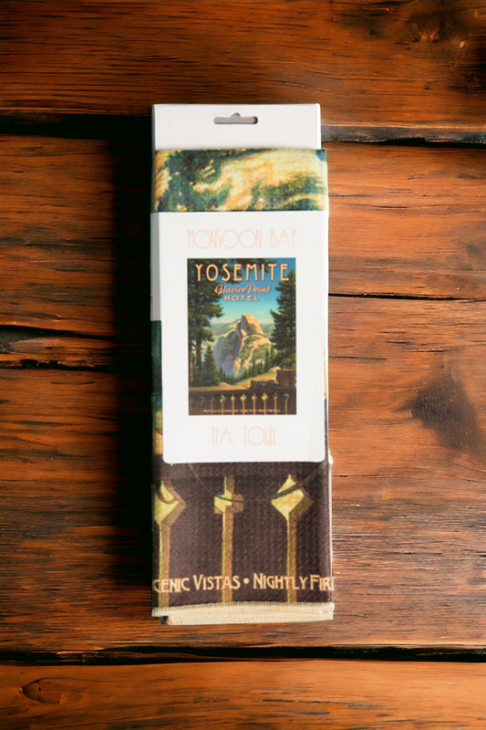 Yosemite Glacier Point and Half Dome vintage travel poster kitchen towel sleeve