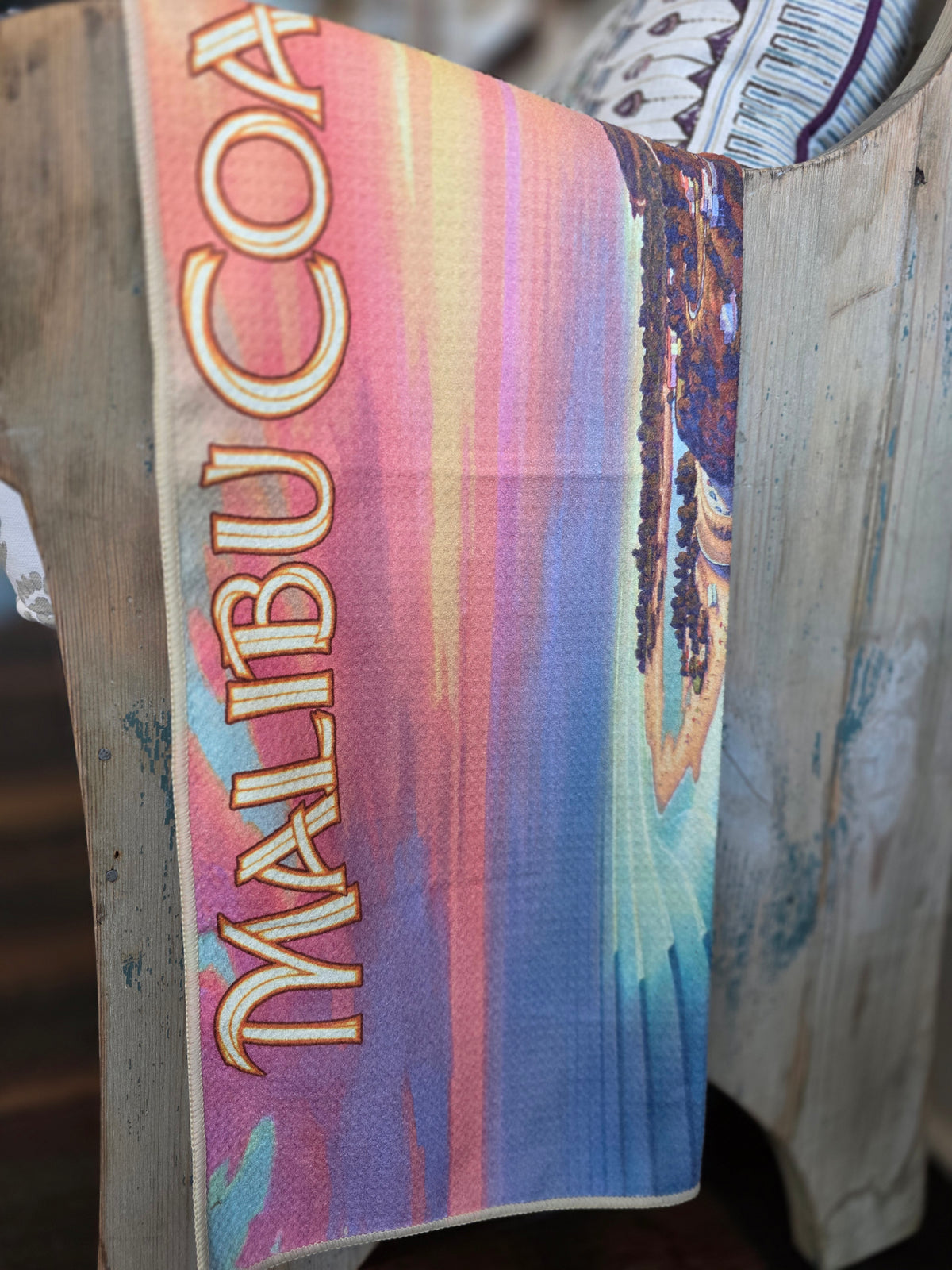 Malibu Coast Wine Country Vintage Travel Poster Kitchen Towel