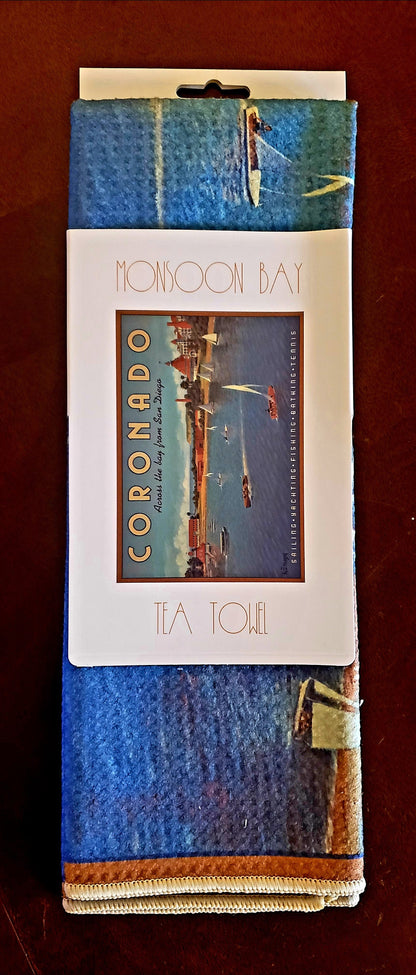 Hotel del Coronado vintage travel poster kitchen towel sleeve