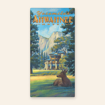 Yosemite Ahwahnee Hotel Vintage Travel Poster Beach Towel
