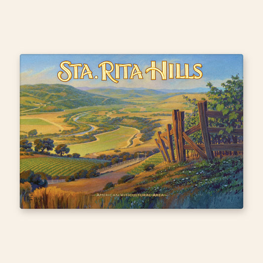 Sta. Rita Hills Wine Country Vintage Travel Poster Kitchen Towel