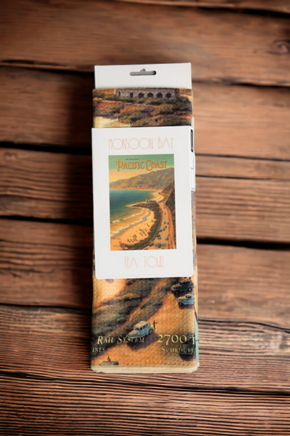Pacific Coast Highway vintage travel poster kitchen towel sleeve