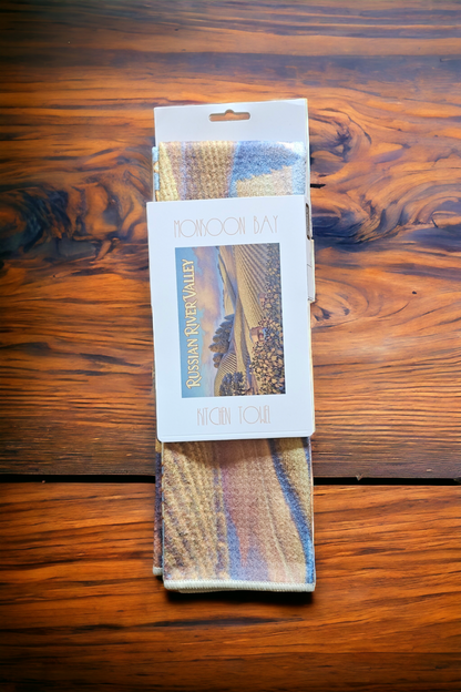 Russian River Valley vineyards vintage travel poster kitchen towel sleeve