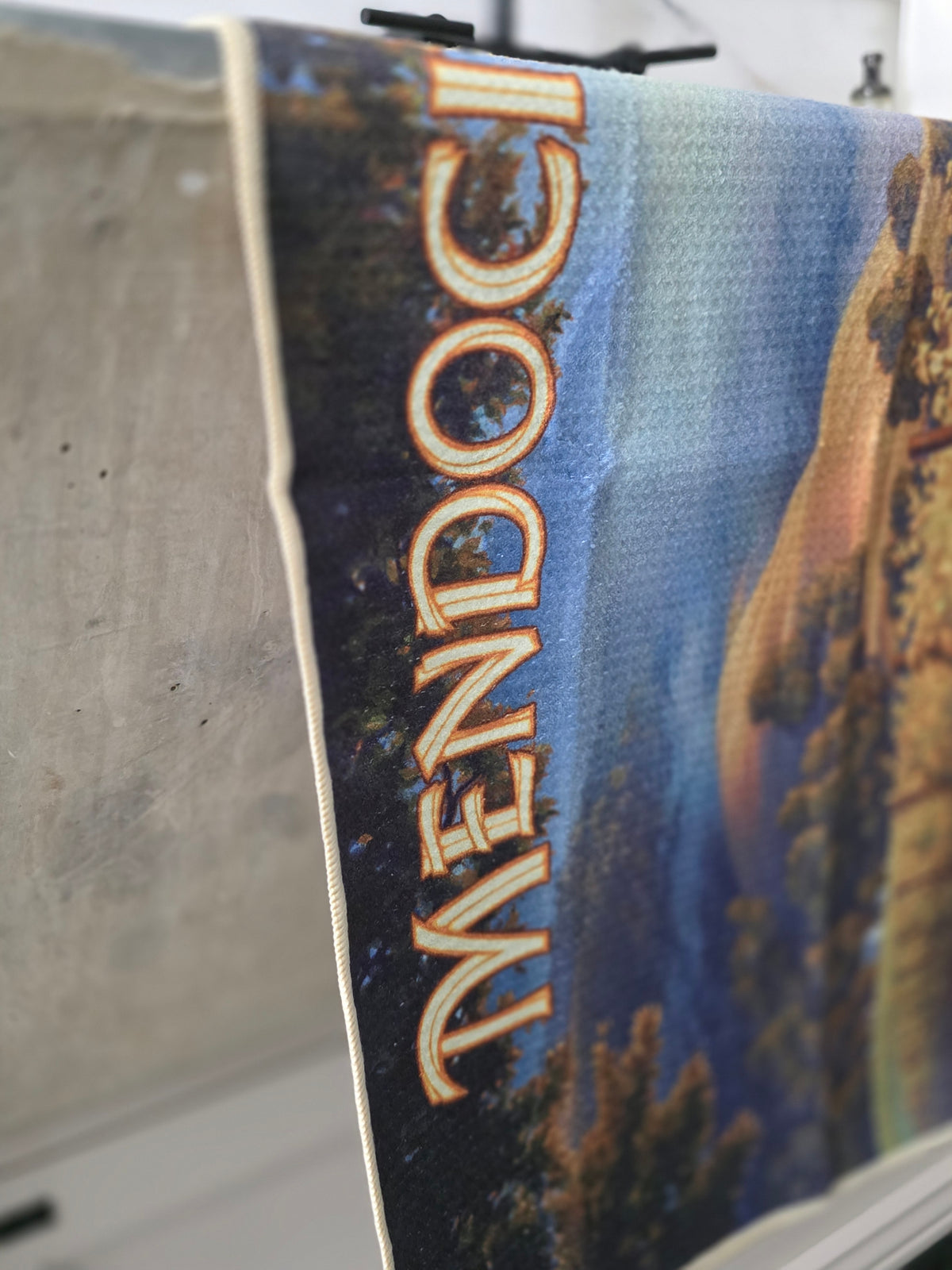 Mendocino Wine Country Vintage Travel Poster Kitchen Towel
