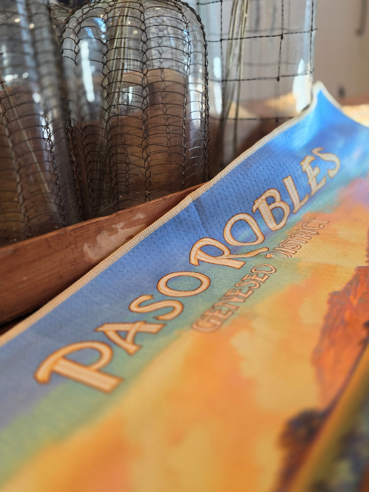 Paso Robles Geneseo District Wine Country Vintage Travel Poster Kitchen Towel