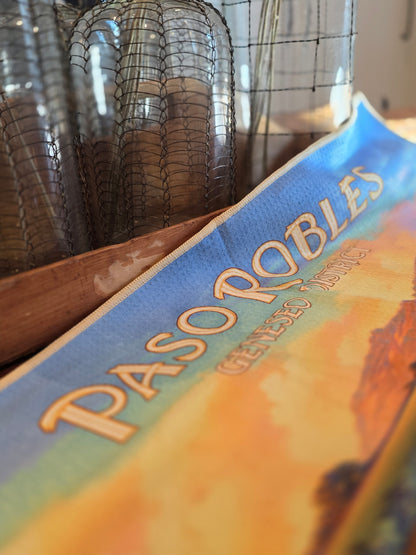 Paso Robles Geneseo District Wine Country Vintage Travel Poster Kitchen Towel