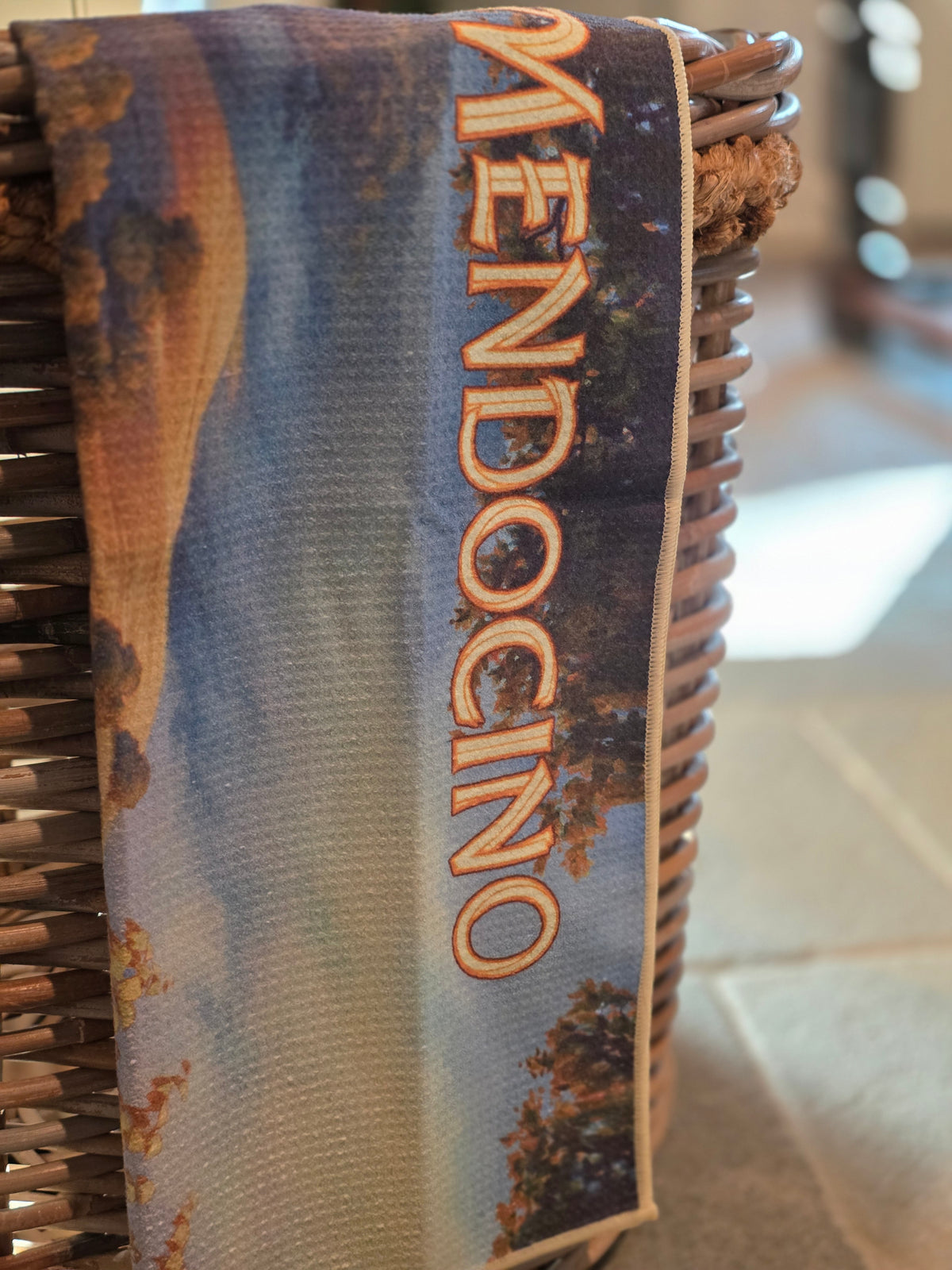 Mendocino Wine Country Vintage Travel Poster Kitchen Towel