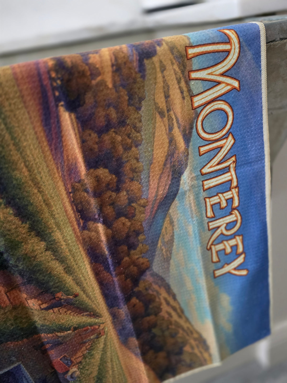 Monterey Wine Country Vintage Travel Poster Kitchen Towel