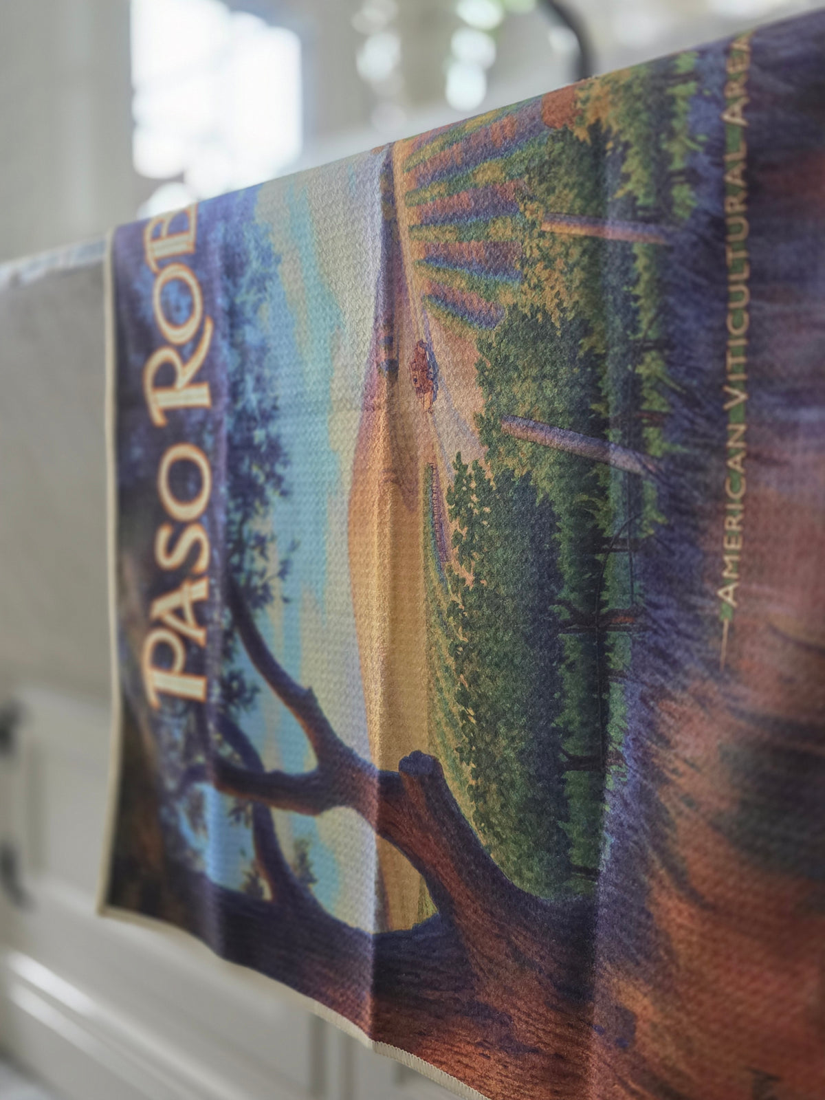 Paso Robles Wine Country Vintage Travel Poster Kitchen Towel