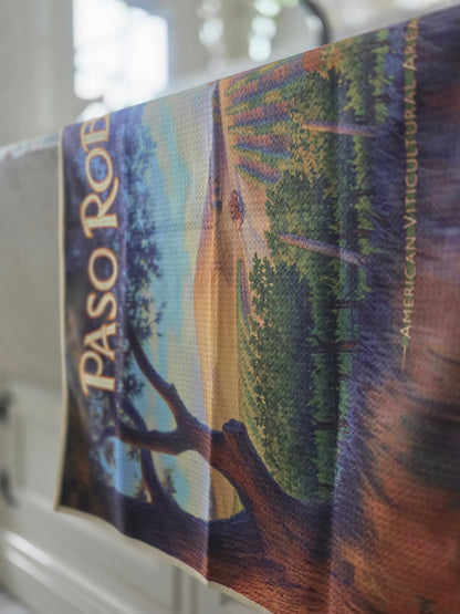 Paso Robles Wine Country Vintage Travel Poster Kitchen Towel
