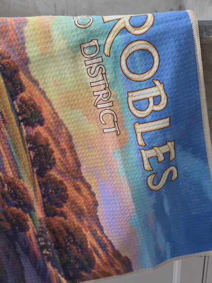 Paso Robles Geneseo District Wine Country Vintage Travel Poster Kitchen Towel