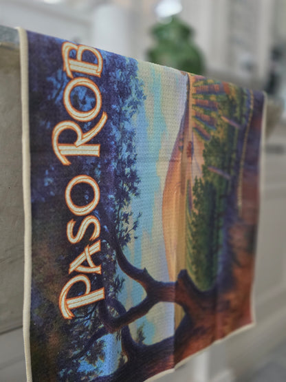 Paso Robles Wine Country Vintage Travel Poster Kitchen Towel