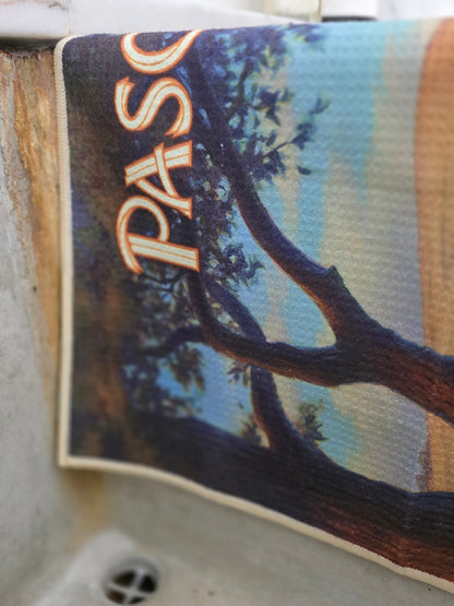 Paso Robles Wine Country Vintage Travel Poster Kitchen Towel